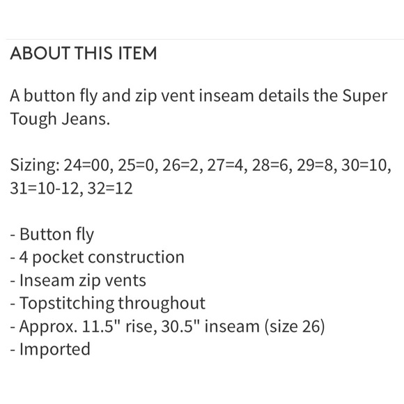 One Teaspoon Super Tough Button Fly Jeans 24 New - Picture 8 of 8